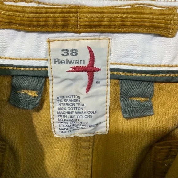 Relwen Men’s Cord Supply Pants - 38 - Picture 6 of 10
